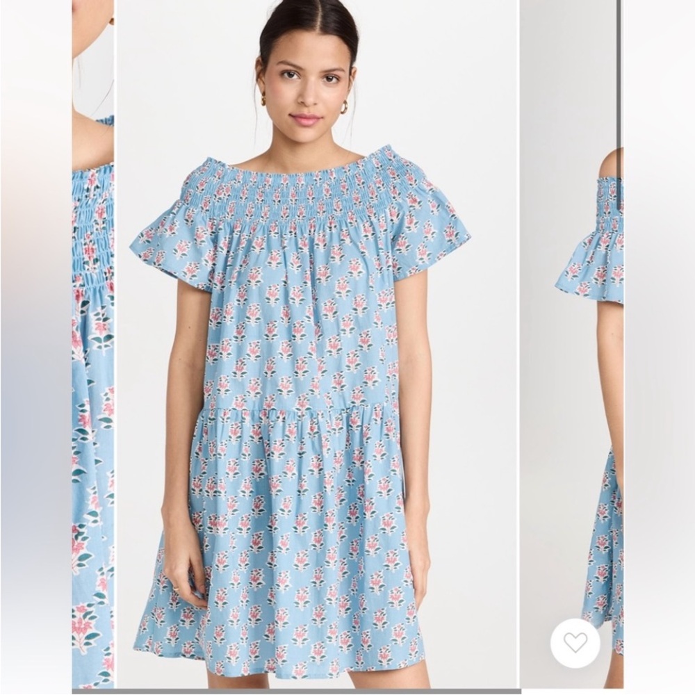 Chic Blue Floral Off-Shoulder Mini Dress